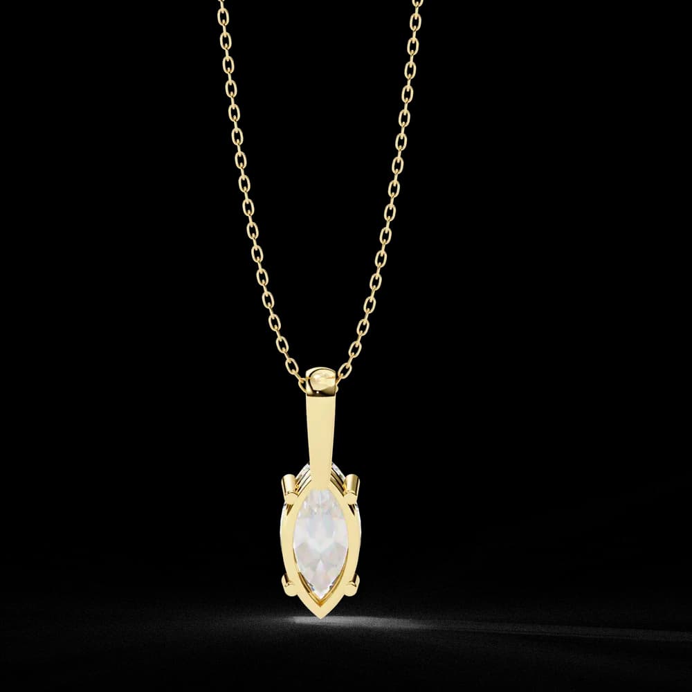 Luxurious Marquise Lab Grown Diamond Cut Solitaire Pendant - Image 8 Luxurious Marquise Lab Grown Diamond Cut Solitaire Pendant, view 8 of 16