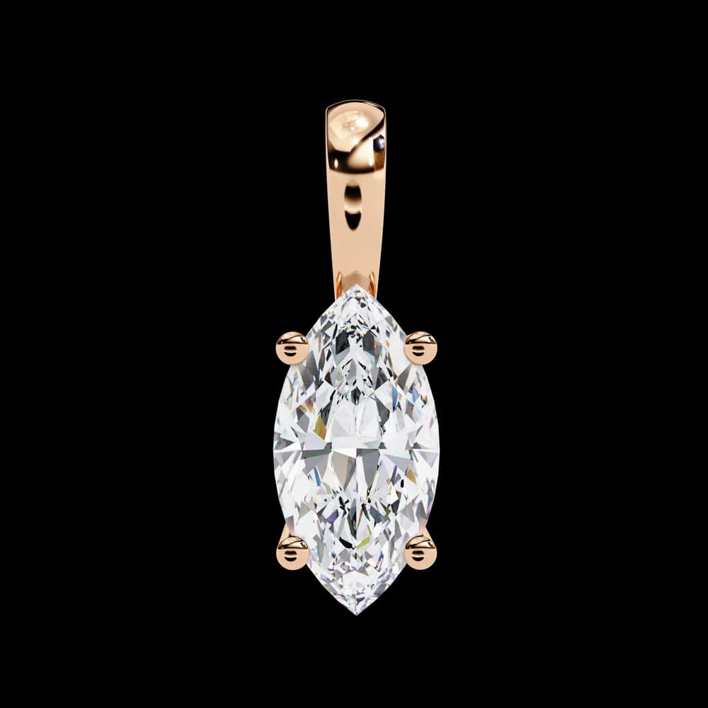 Luxurious Marquise Lab Grown Diamond Cut Solitaire Pendant - Image 9 Luxurious Marquise Lab Grown Diamond Cut Solitaire Pendant, view 9 of 16