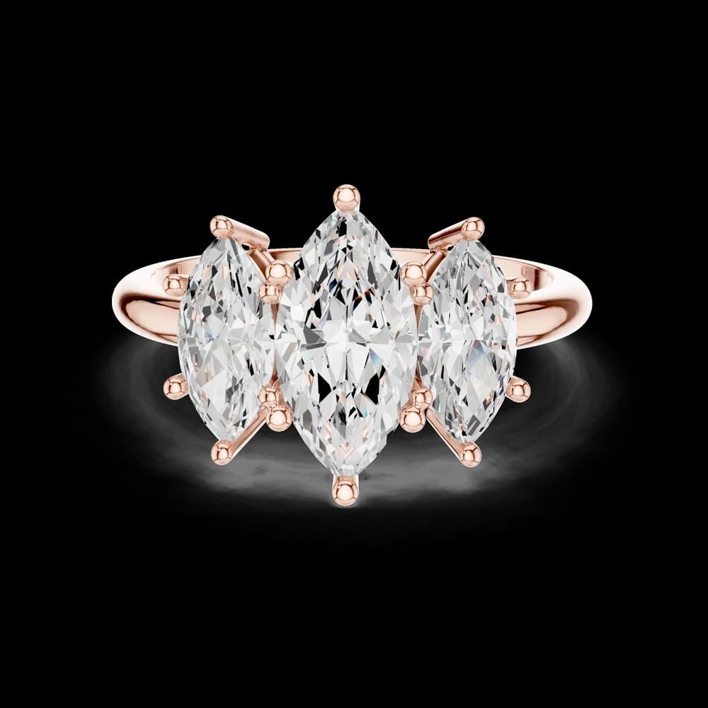 3-Stone Marquise Diamond Aura Lab Grown Diamond Ring - Image 1 3-Stone Marquise Diamond Aura Lab Grown Diamond Ring, view 1 of 6