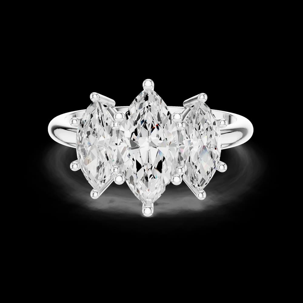 3-Stone Marquise Diamond Aura Lab Grown Diamond Ring - Image 2 3-Stone Marquise Diamond Aura Lab Grown Diamond Ring, view 2 of 6