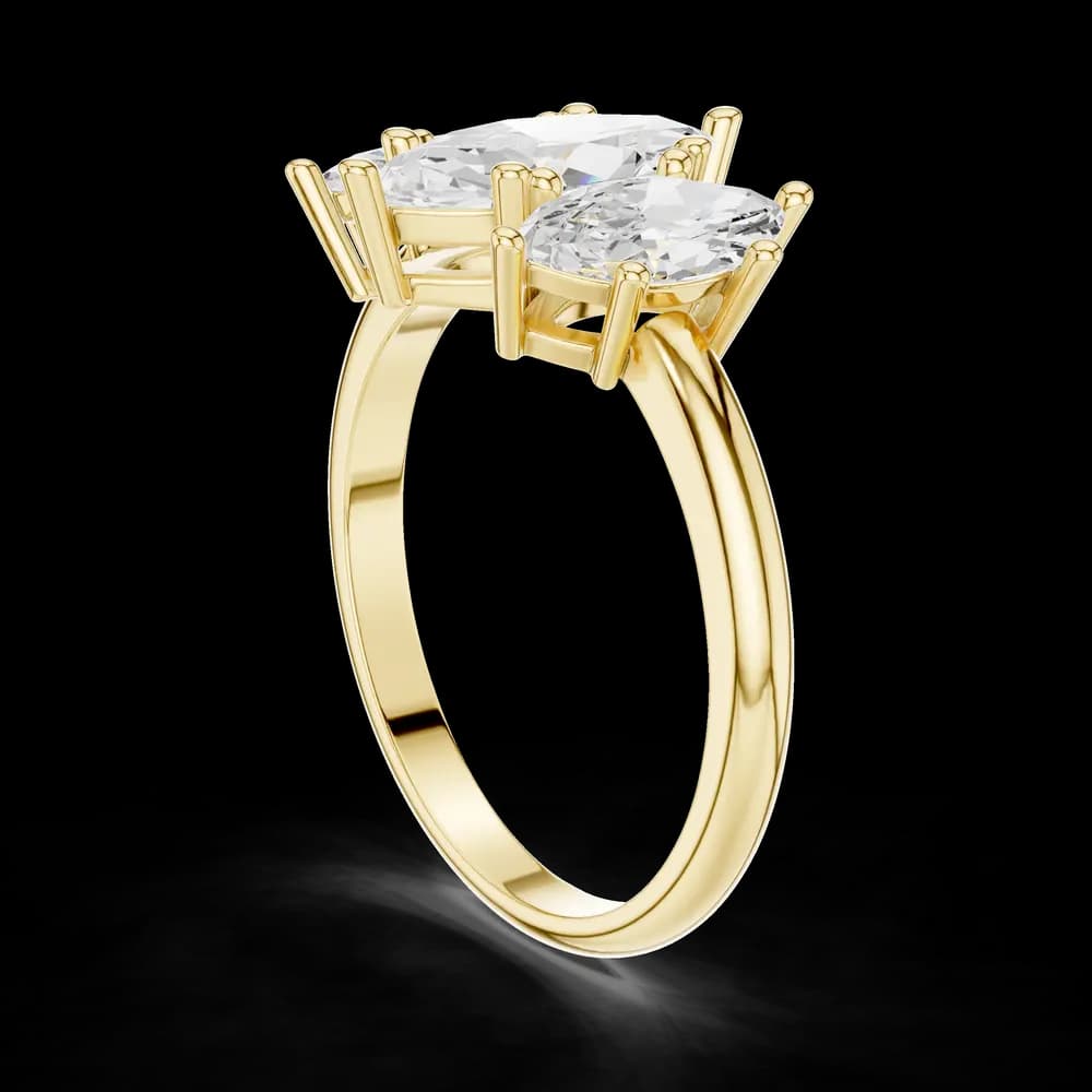 3-Stone Marquise Diamond Aura Lab Grown Diamond Ring - Image 4 3-Stone Marquise Diamond Aura Lab Grown Diamond Ring, view 4 of 6