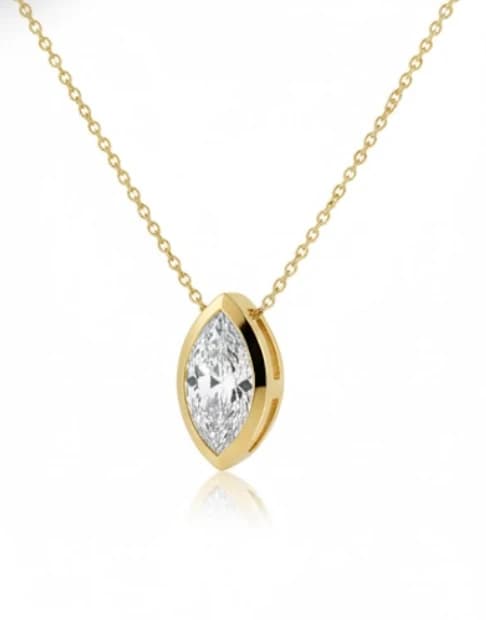 "The Eye" Marquise Lab Grown Diamond solitaire Pendant with Chain - Image 3 "The Eye" Marquise Lab Grown Diamond solitaire Pendant with Chain, view 3 of 4