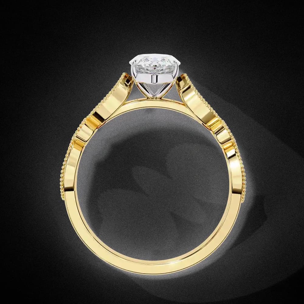 Marquise Lab Grown Diamond Vintage Inspired Ring - Image 5 Marquise Lab Grown Diamond Vintage Inspired Ring, view 5 of 5