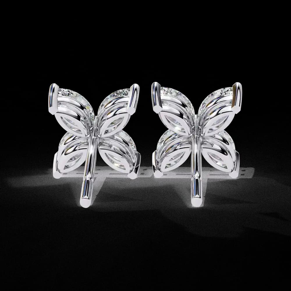 Marquise Four Stone Lab Grown Diamond Stud Earrings - Image 11 Marquise Four Stone Lab Grown Diamond Stud Earrings, view 11 of 25