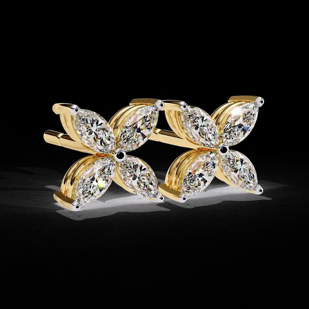 Marquise Four Stone Lab Grown Diamond Stud Earrings - Image 5 Marquise Four Stone Lab Grown Diamond Stud Earrings, view 5 of 25