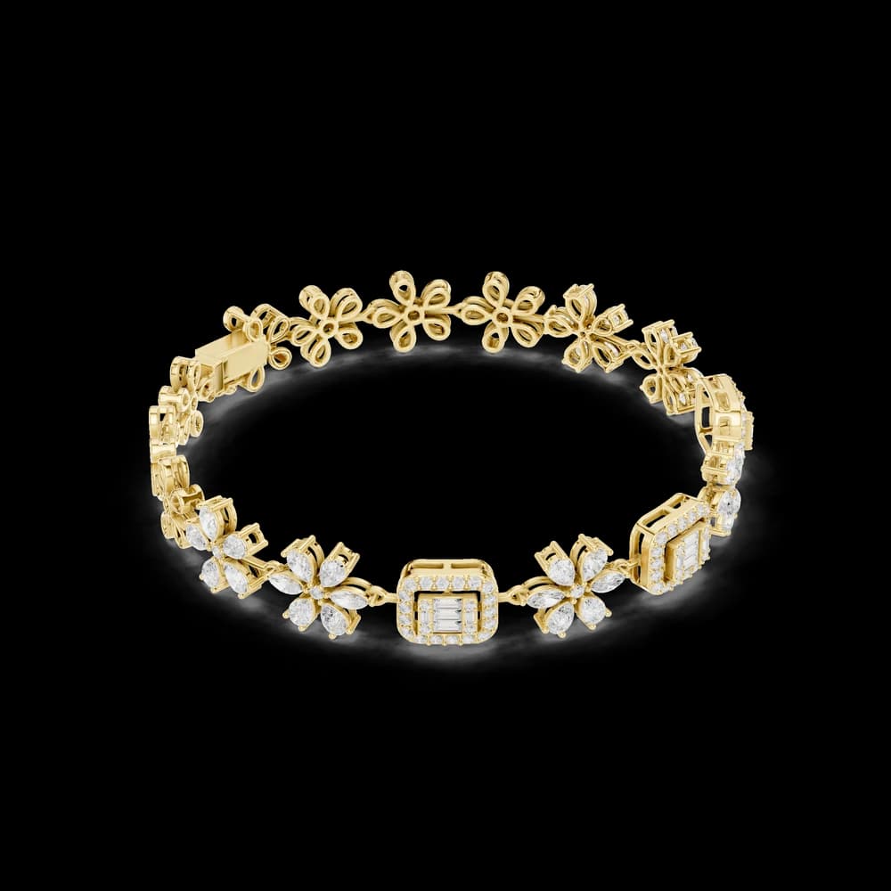 Marquise Pear Round 3.83 Carat Lab Grown Diamond Bracelet - Image 4 Marquise Pear Round 3.83 Carat Lab Grown Diamond Bracelet, view 4 of 6
