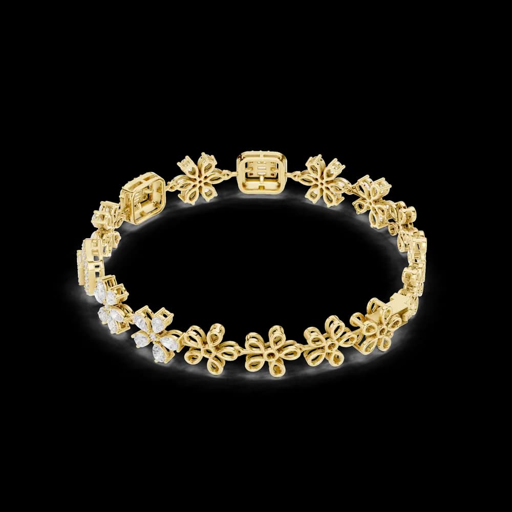 Marquise Pear Round 3.83 Carat Lab Grown Diamond Bracelet - Image 5 Marquise Pear Round 3.83 Carat Lab Grown Diamond Bracelet, view 5 of 6