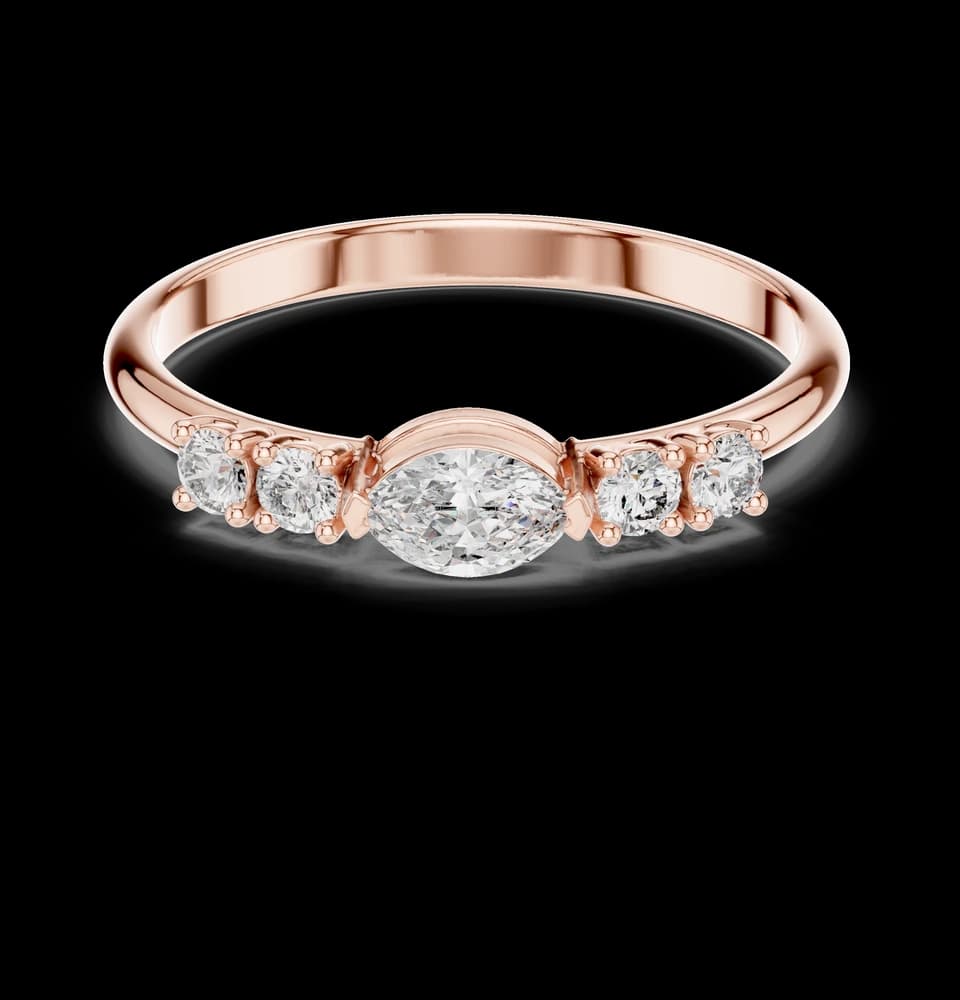 Marquise & Round Diamond Embrace Lab Grown Diamond Ring - Image 1 Marquise & Round Diamond Embrace Lab Grown Diamond Ring, view 1 of 6