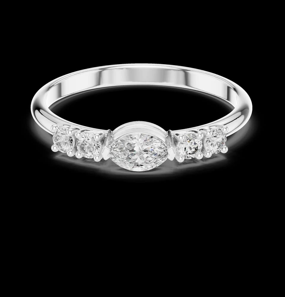 Marquise & Round Diamond Embrace Lab Grown Diamond Ring - Image 2 Marquise & Round Diamond Embrace Lab Grown Diamond Ring, view 2 of 6
