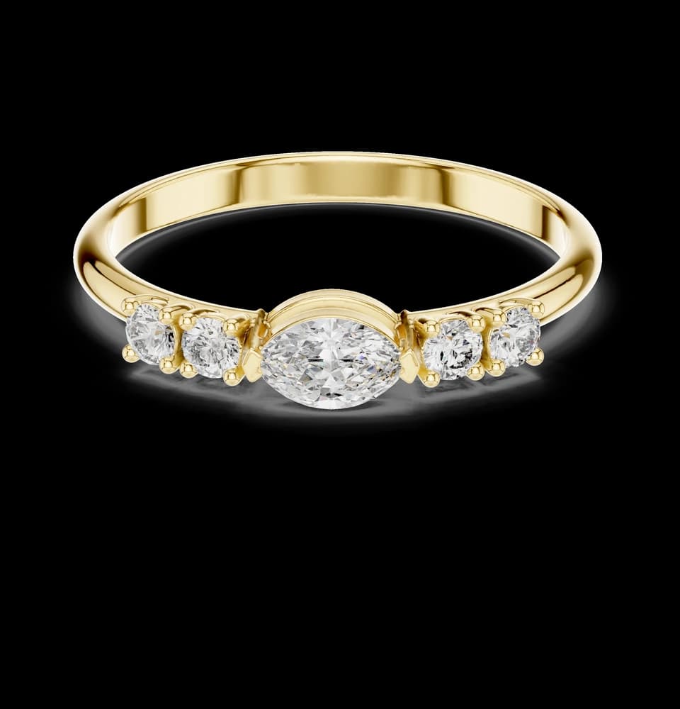Marquise & Round Diamond Embrace Lab Grown Diamond Ring - Image 3 Marquise & Round Diamond Embrace Lab Grown Diamond Ring, view 3 of 6