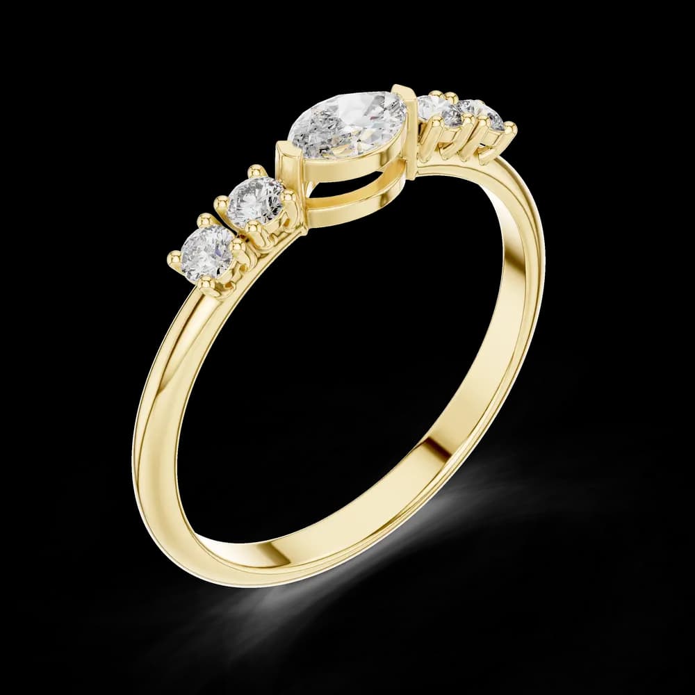 Marquise & Round Diamond Embrace Lab Grown Diamond Ring - Image 5 Marquise & Round Diamond Embrace Lab Grown Diamond Ring, view 5 of 6
