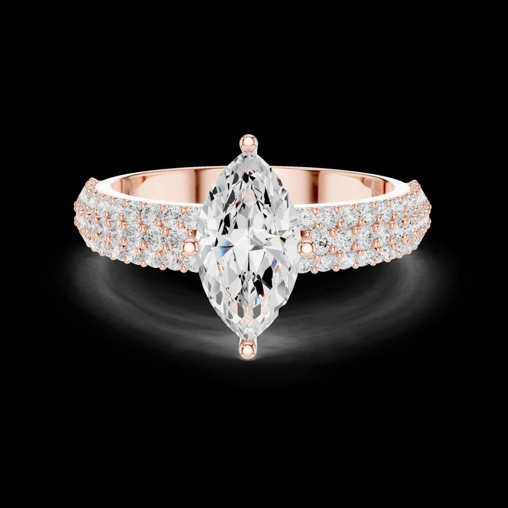 Luxury Marquise Pave Lab Grown Ring - Image 1 Luxury Marquise Pave Lab Grown Ring, view 1 of 7