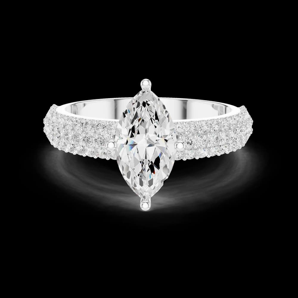 Luxury Marquise Pave Lab Grown Ring - Image 3 Luxury Marquise Pave Lab Grown Ring, view 3 of 7