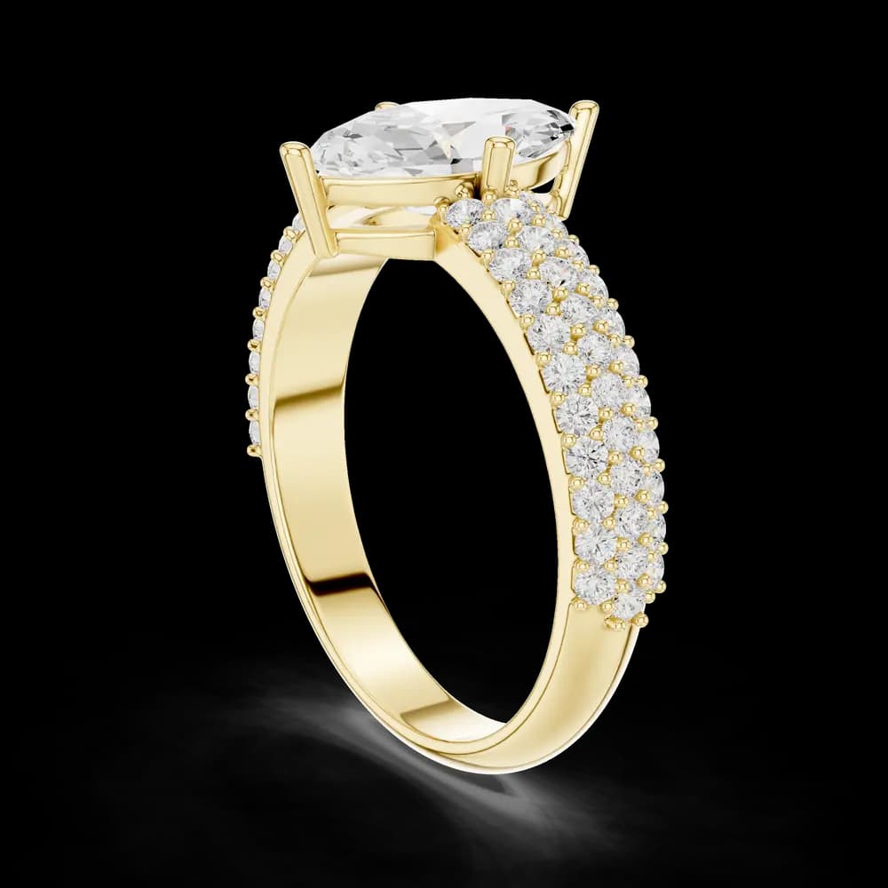 Luxury Marquise Pave Lab Grown Ring - Image 6 Luxury Marquise Pave Lab Grown Ring, view 6 of 7