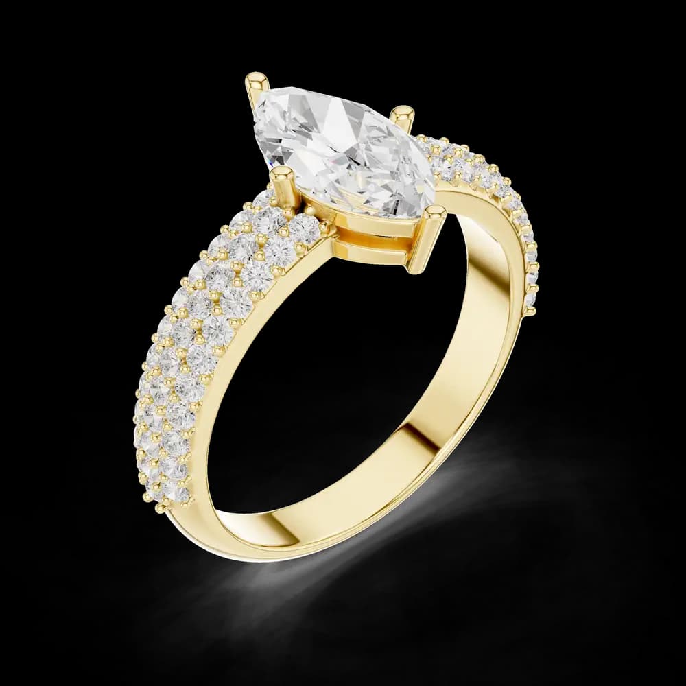 Luxury Marquise Pave Lab Grown Ring - Image 7 Luxury Marquise Pave Lab Grown Ring, view 7 of 7