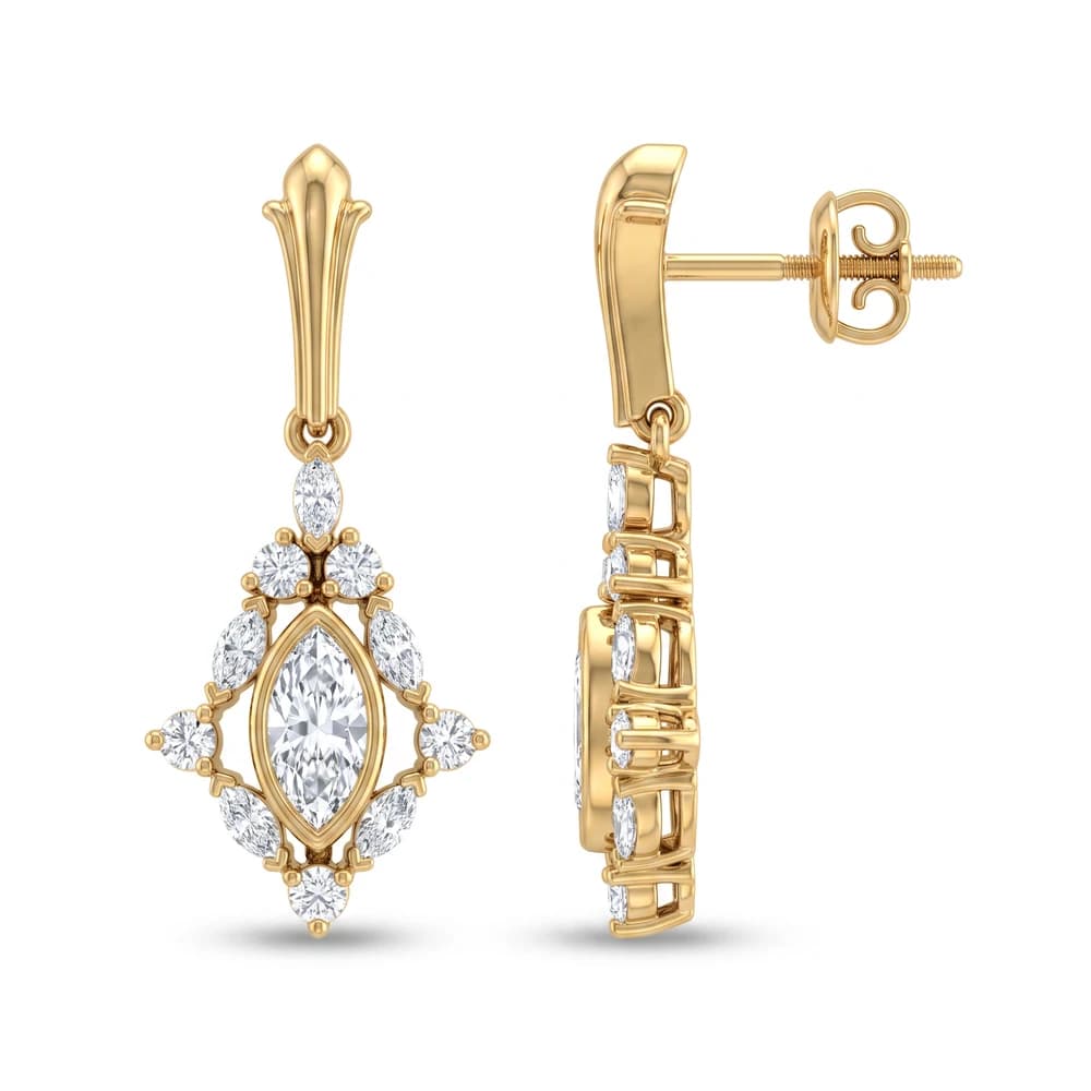 Marquise Shape Frame Diamond Earring - Image 5 Marquise Shape Frame Diamond Earring, view 5 of 5