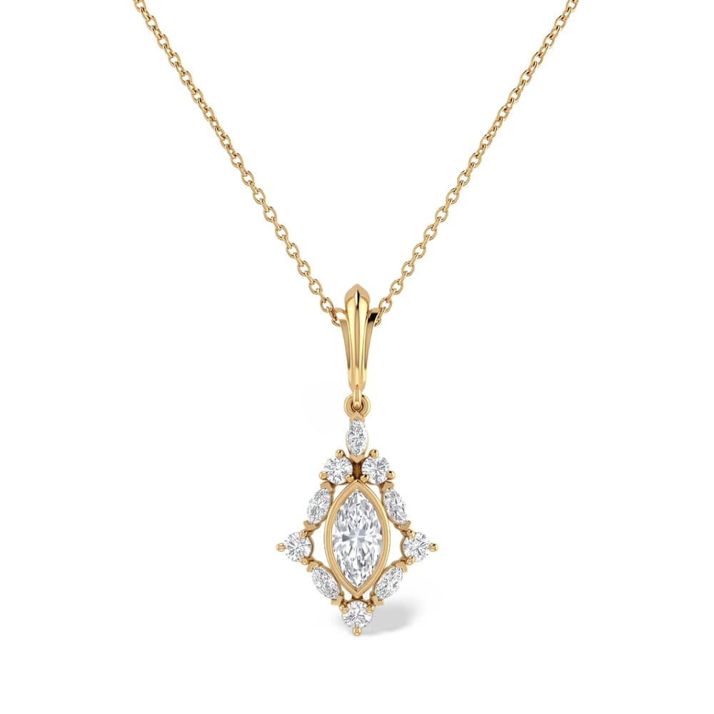 Marquise Shape Diamond Frame Lab Grown Pendants - Image 1 Marquise Shape Diamond Frame Lab Grown Pendants, view 1 of 2
