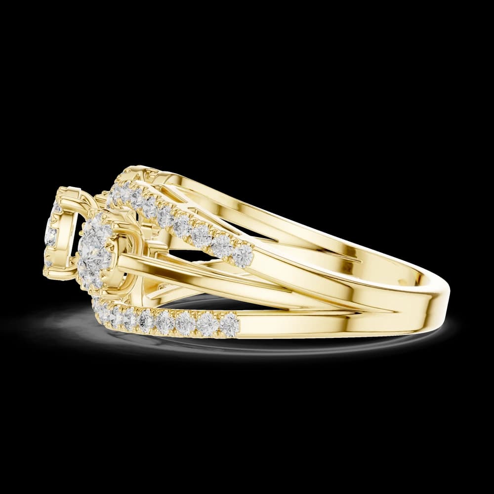 Triple Round Solitaire Cluster Lab Grown Diamond Ring - Image 6 Triple Round Solitaire Cluster Lab Grown Diamond Ring, view 6 of 6