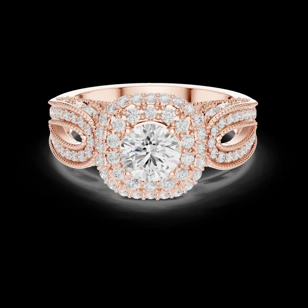 Vintage Double Halo Lab Grown Diamond Ring - Image 1 Vintage Double Halo Lab Grown Diamond Ring, view 1 of 6