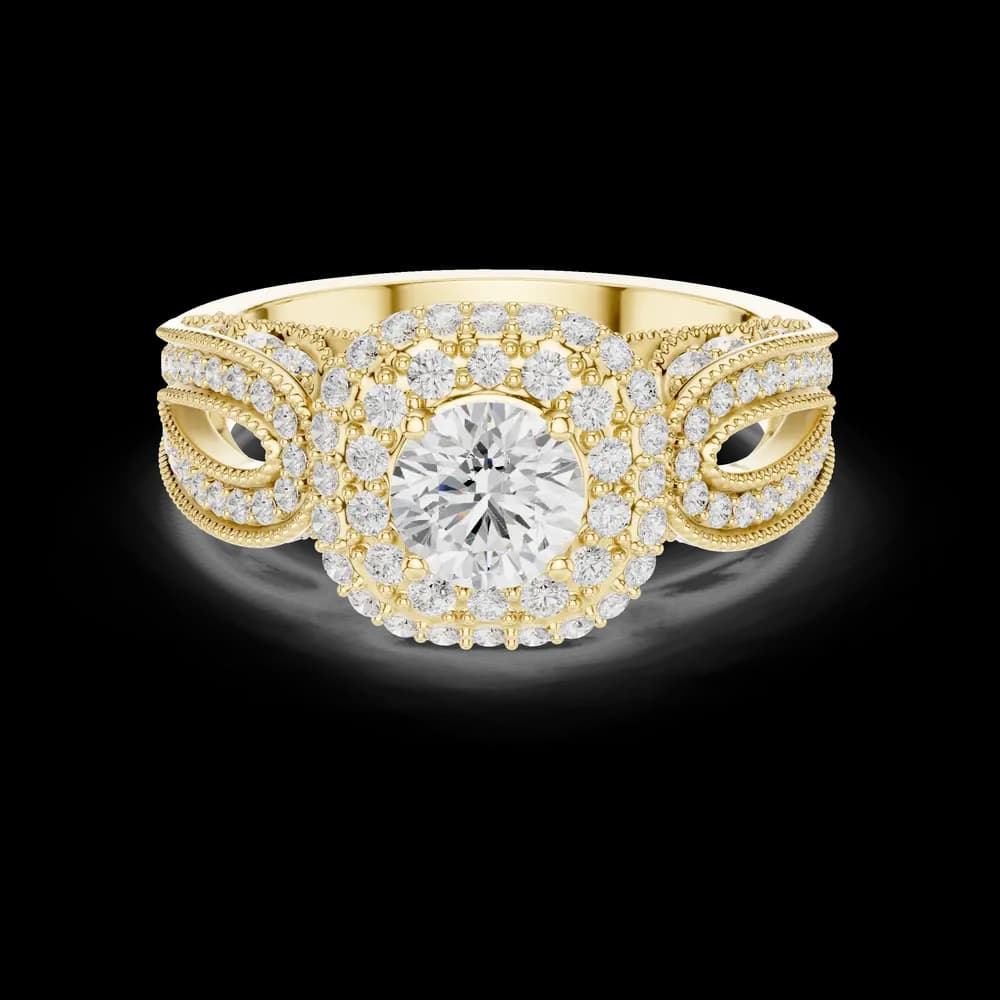 Vintage Double Halo Lab Grown Diamond Ring - Image 3 Vintage Double Halo Lab Grown Diamond Ring, view 3 of 6