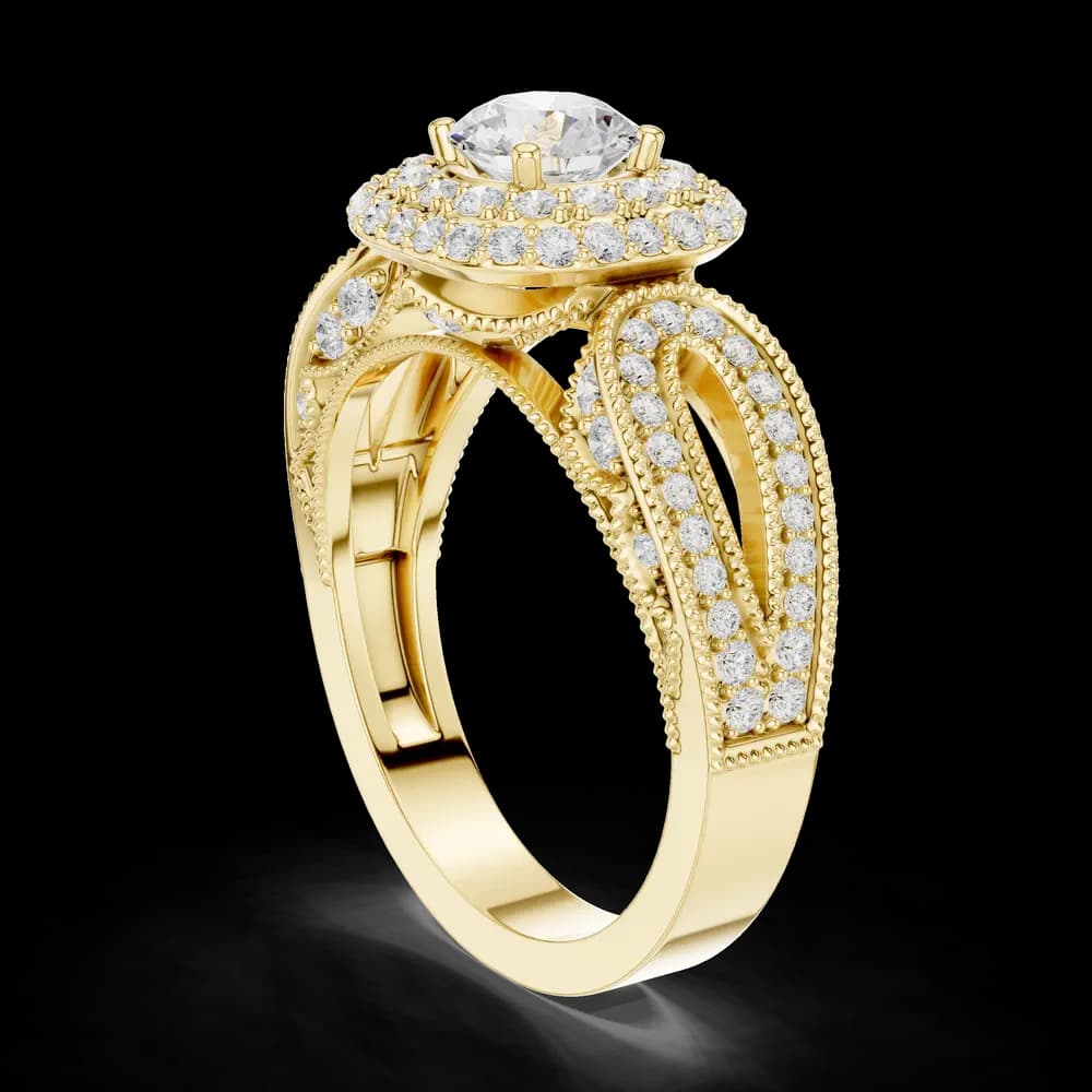 Vintage Double Halo Lab Grown Diamond Ring - Image 4 Vintage Double Halo Lab Grown Diamond Ring, view 4 of 6