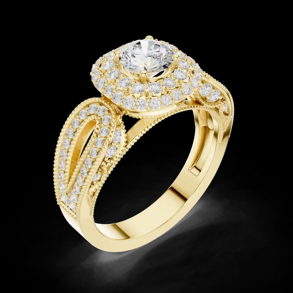 Vintage Double Halo Lab Grown Diamond Ring - Image 5 Vintage Double Halo Lab Grown Diamond Ring, view 5 of 6
