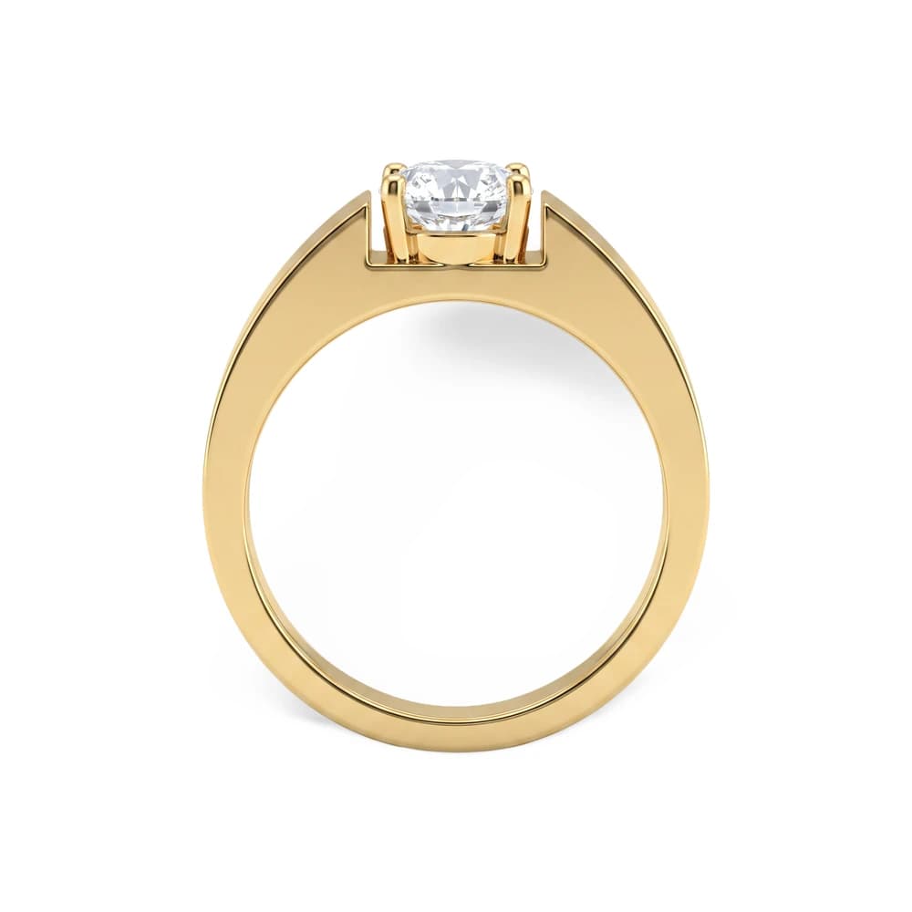 Men's Matte Round Solitaire Lab Grown Diamond Ring - Image 5 Men's Matte Round Solitaire Lab Grown Diamond Ring, view 5 of 5