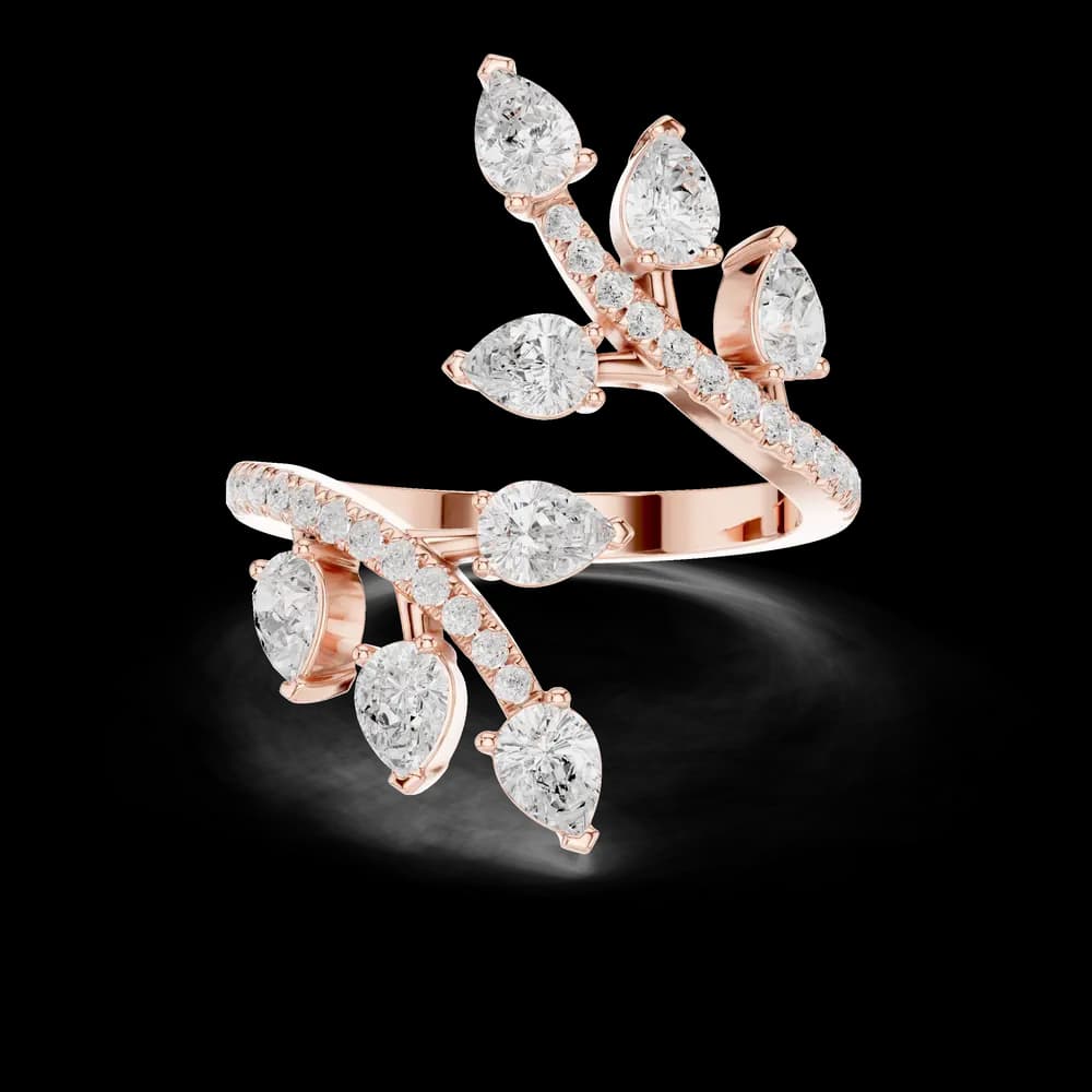 Floral Leaf Vine Lab Grown Diamond Ring - Image 1 Floral Leaf Vine Lab Grown Diamond Ring, view 1 of 6