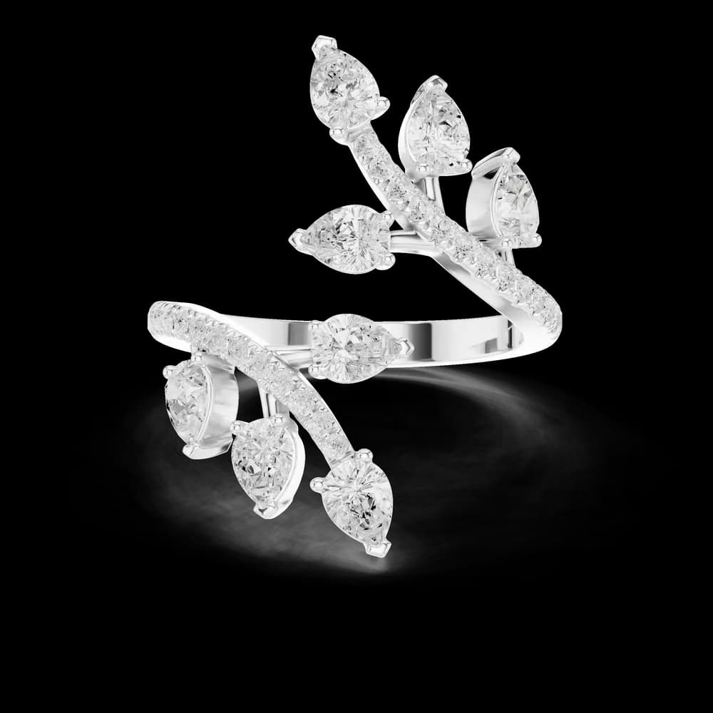 Floral Leaf Vine Lab Grown Diamond Ring - Image 2 Floral Leaf Vine Lab Grown Diamond Ring, view 2 of 6