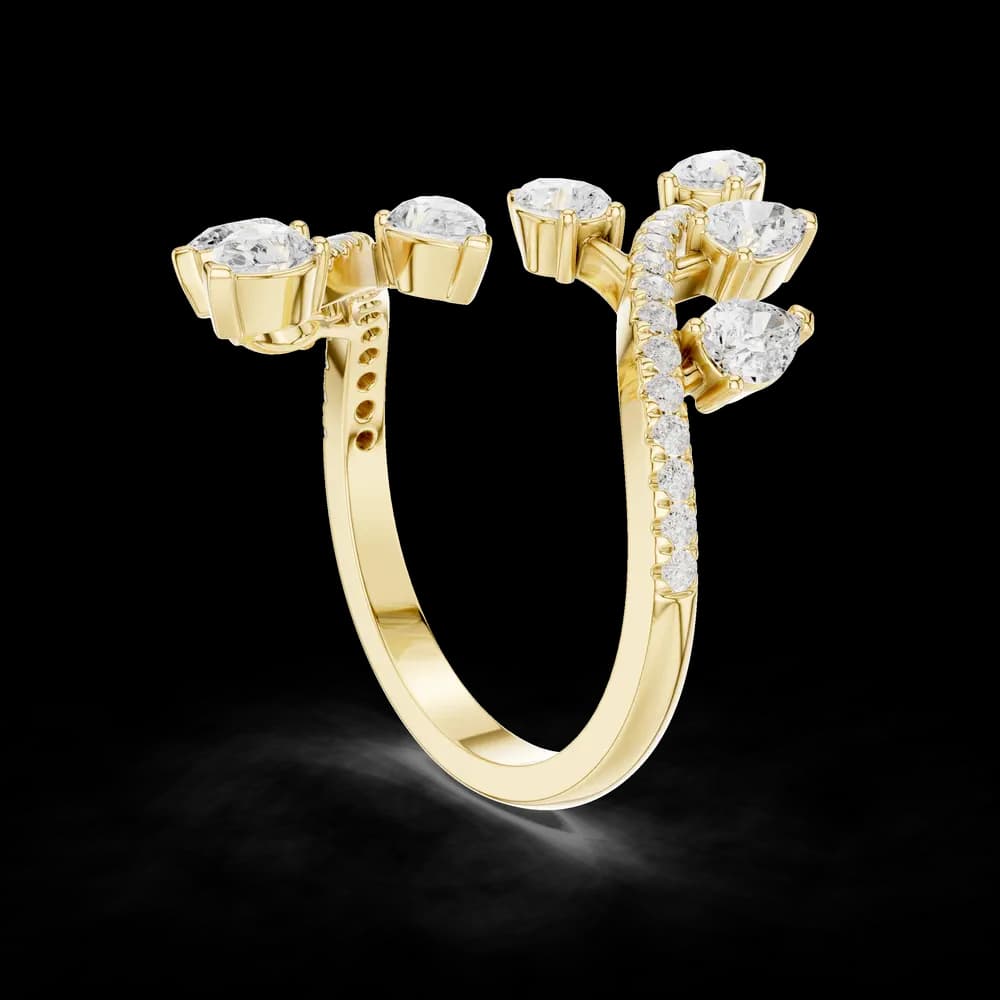 Floral Leaf Vine Lab Grown Diamond Ring - Image 4 Floral Leaf Vine Lab Grown Diamond Ring, view 4 of 6