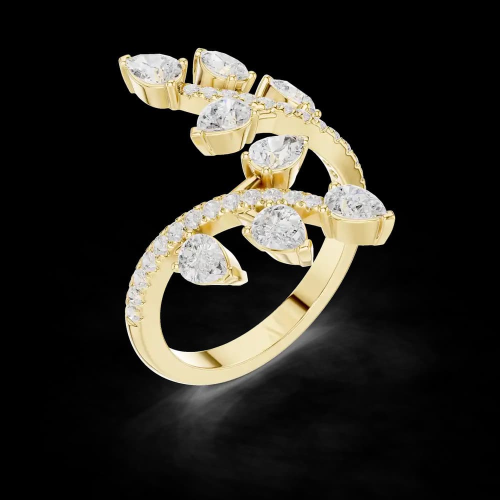 Floral Leaf Vine Lab Grown Diamond Ring - Image 5 Floral Leaf Vine Lab Grown Diamond Ring, view 5 of 6