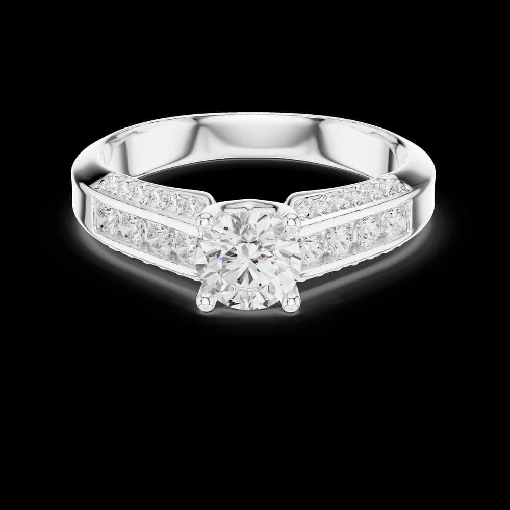 Round Channel Accent Band Lab Grown Diamond Ring - Image 2 Round Channel Accent Band Lab Grown Diamond Ring, view 2 of 6