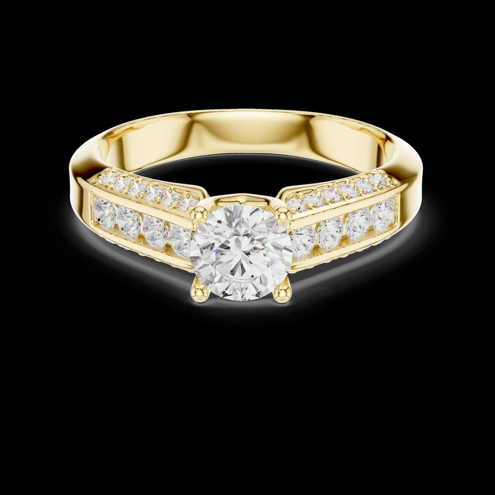 Round Channel Accent Band Lab Grown Diamond Ring - Image 3 Round Channel Accent Band Lab Grown Diamond Ring, view 3 of 6