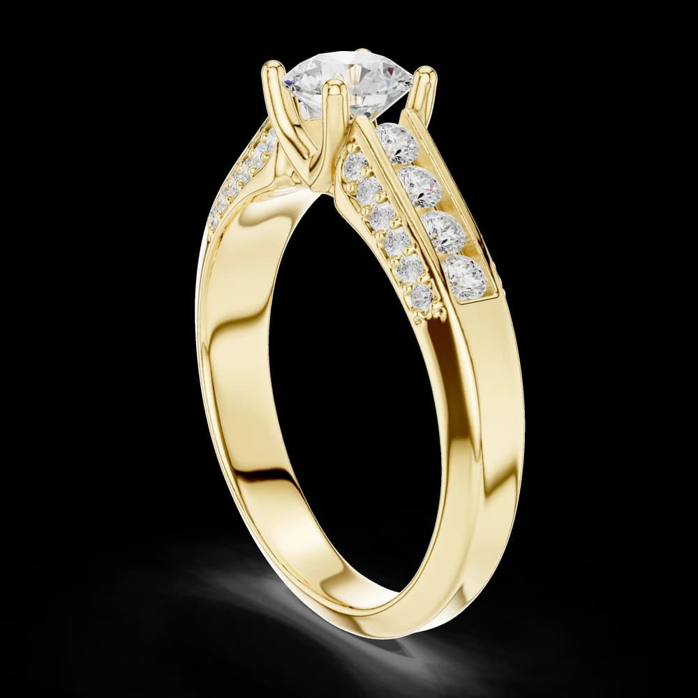 Round Channel Accent Band Lab Grown Diamond Ring - Image 4 Round Channel Accent Band Lab Grown Diamond Ring, view 4 of 6