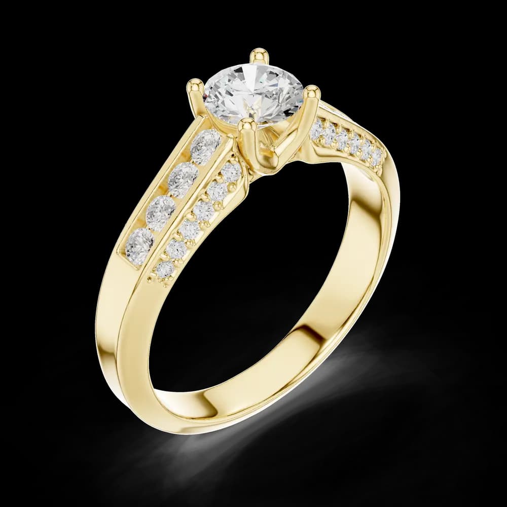 Round Channel Accent Band Lab Grown Diamond Ring - Image 5 Round Channel Accent Band Lab Grown Diamond Ring, view 5 of 6
