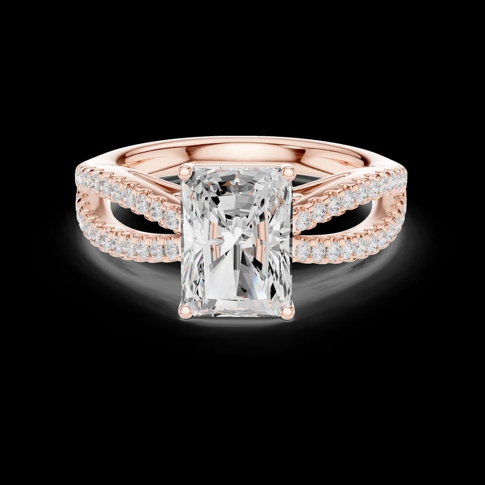 Radiant Cut Diamond Ring with Pavé Split Shank - Image 1 Radiant Cut Diamond Ring with Pavé Split Shank, view 1 of 6