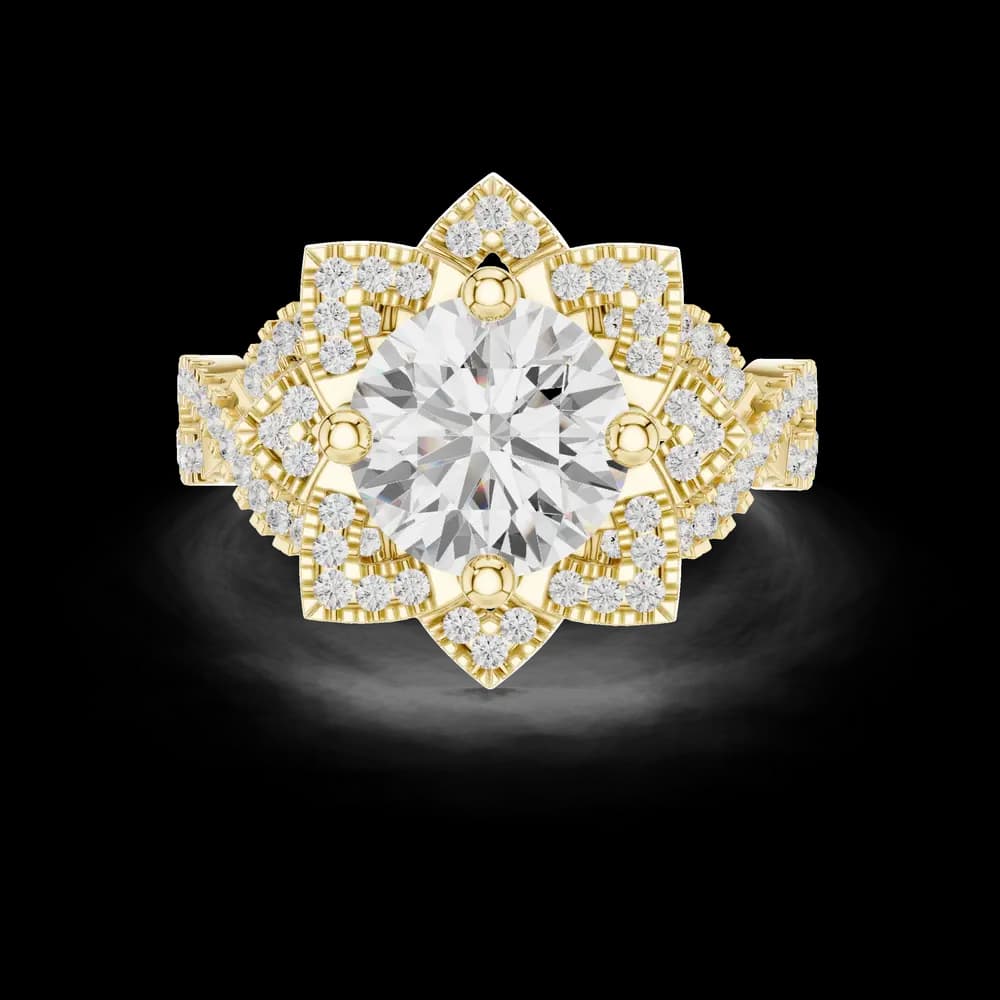 Milgrain Deco Lab Grown Diamond Ring - Image 3 Milgrain Deco Lab Grown Diamond Ring, view 3 of 6