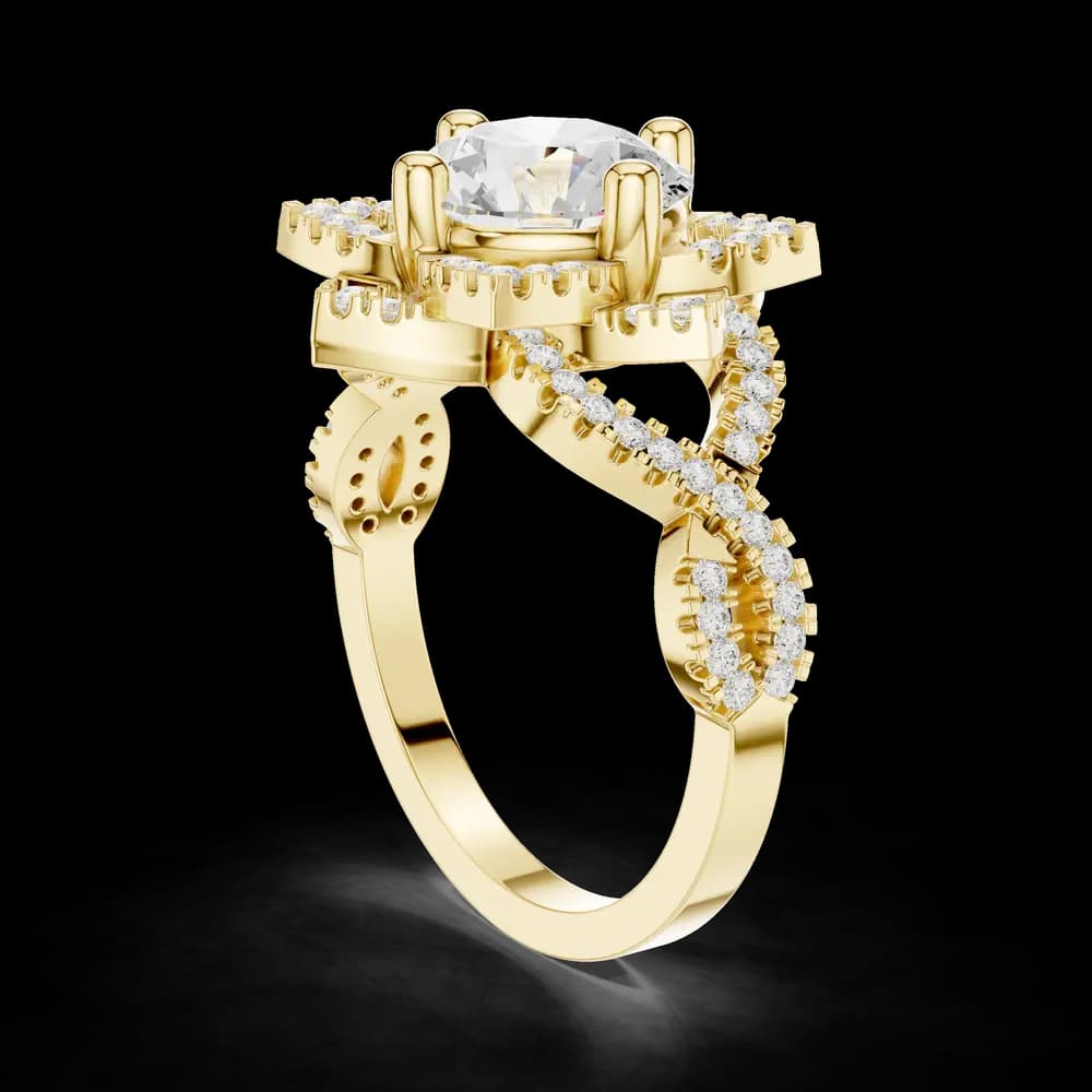 Milgrain Deco Lab Grown Diamond Ring - Image 4 Milgrain Deco Lab Grown Diamond Ring, view 4 of 6