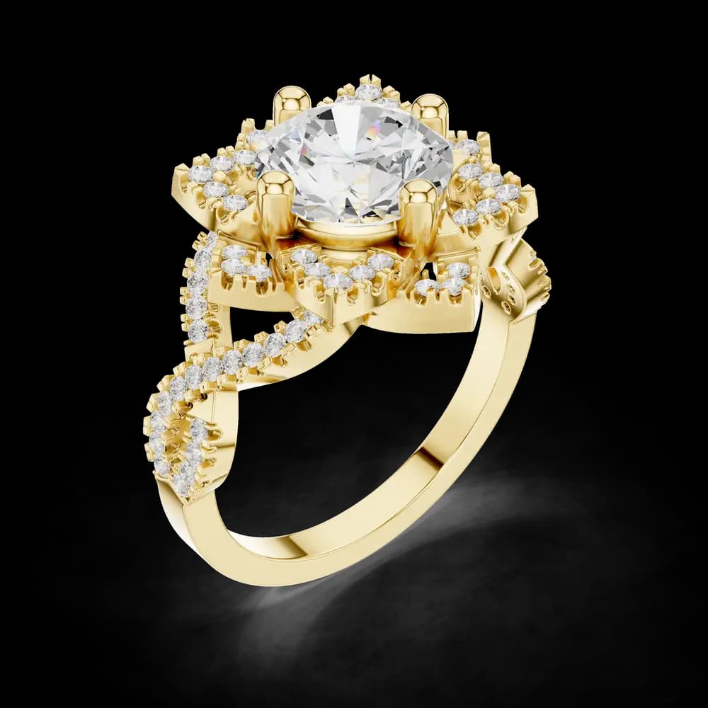 Milgrain Deco Lab Grown Diamond Ring - Image 5 Milgrain Deco Lab Grown Diamond Ring, view 5 of 6