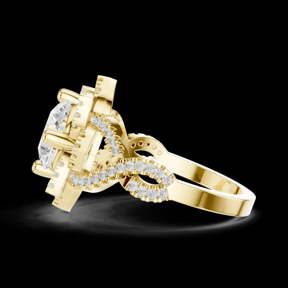 Milgrain Deco Lab Grown Diamond Ring - Image 6 Milgrain Deco Lab Grown Diamond Ring, view 6 of 6