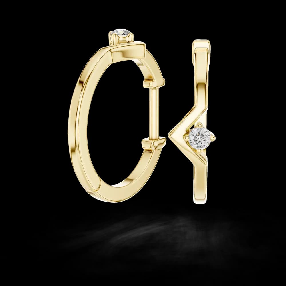 Minimalist Claw Set Lab Grown Diamond Earrings - Image 2 Minimalist Claw Set Lab Grown Diamond Earrings, view 2 of 4
