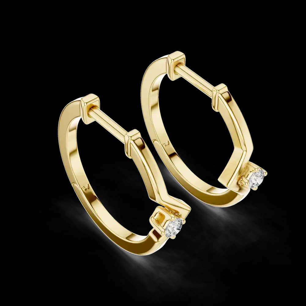 Minimalist Claw Set Lab Grown Diamond Earrings - Image 3 Minimalist Claw Set Lab Grown Diamond Earrings, view 3 of 4