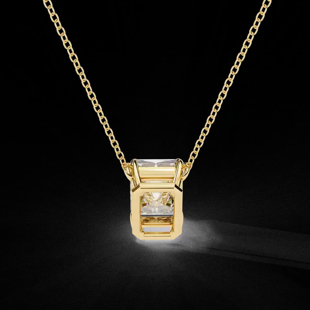 Minimalist Emerald Cut Lab Grown Diamond Necklace - Image 10 Minimalist Emerald Cut Lab Grown Diamond Necklace, view 10 of 17