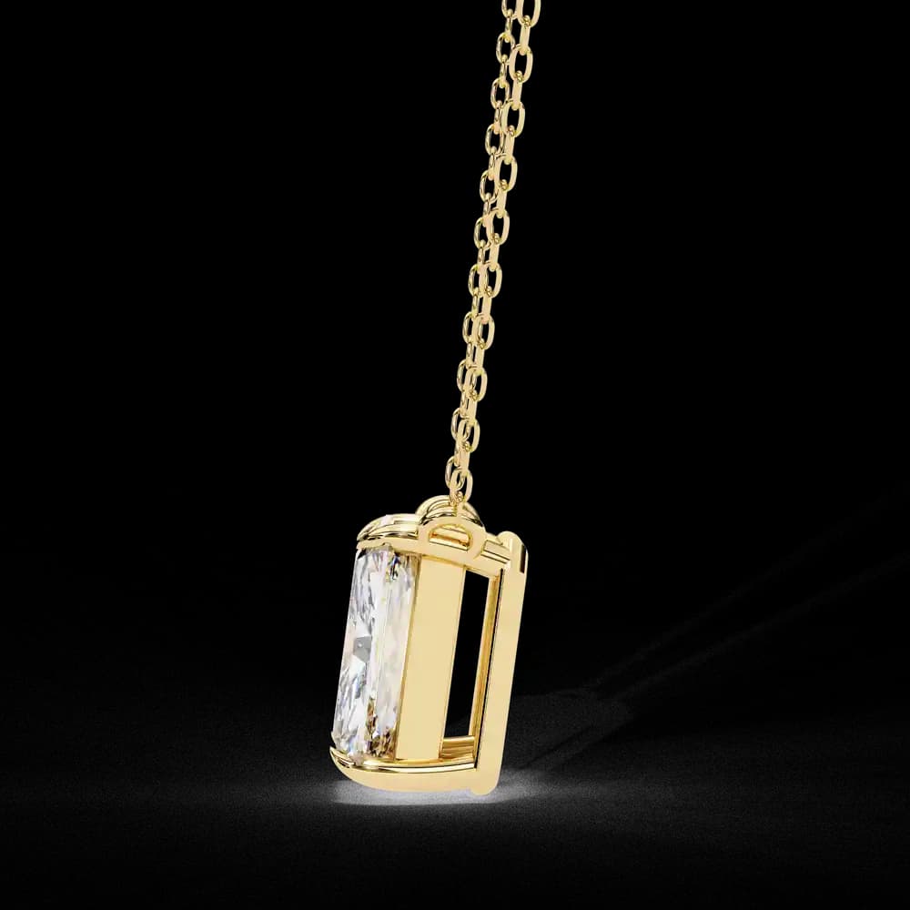 Minimalist Emerald Cut Lab Grown Diamond Necklace - Image 15 Minimalist Emerald Cut Lab Grown Diamond Necklace, view 15 of 17