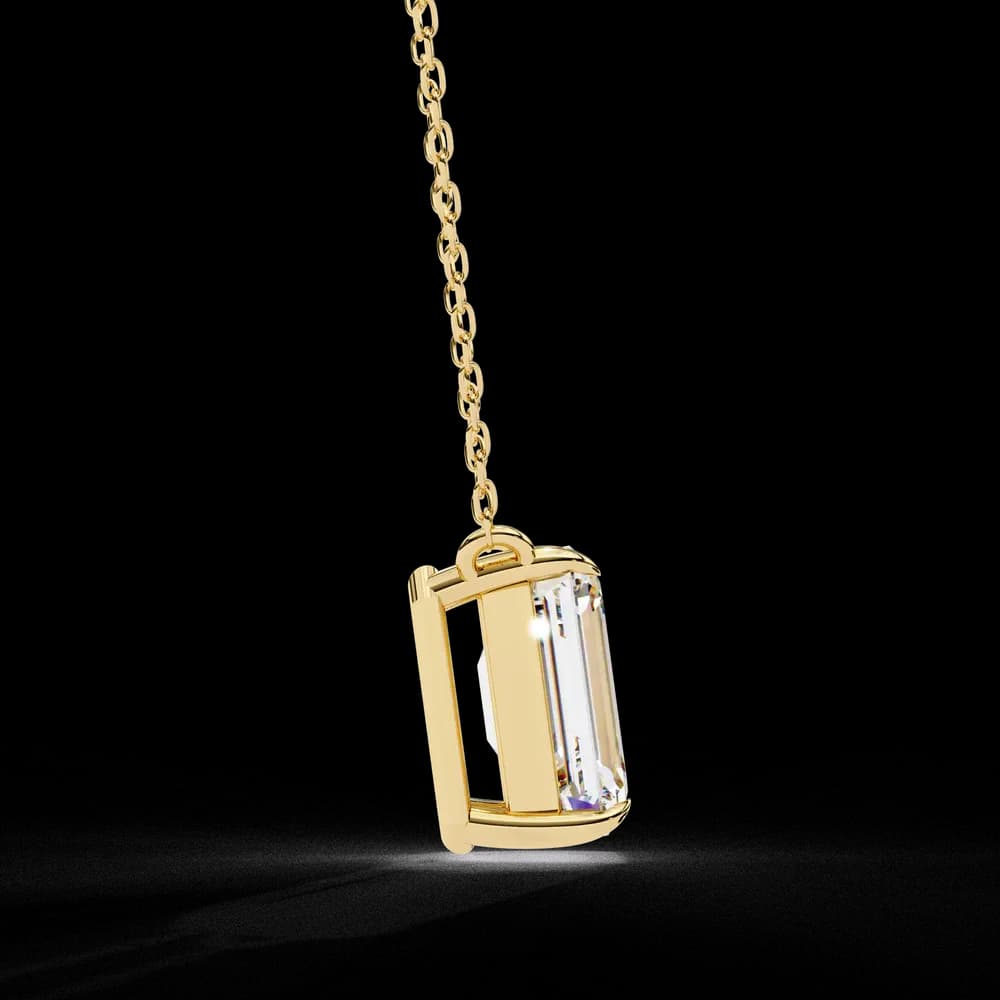 Minimalist Emerald Cut Lab Grown Diamond Necklace - Image 7 Minimalist Emerald Cut Lab Grown Diamond Necklace, view 7 of 17