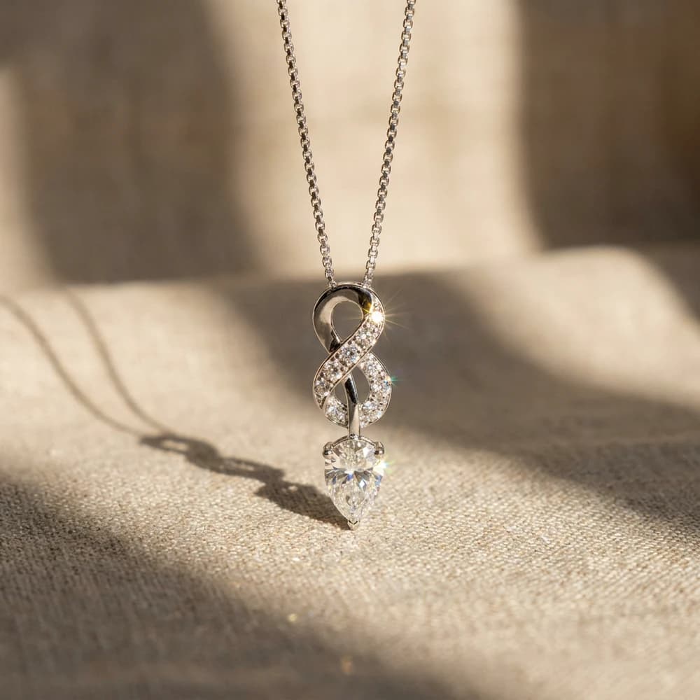 Minimalist Geometric Form Lab Grown Diamond Pendant - Image 5 Minimalist Geometric Form Lab Grown Diamond Pendant, view 5 of 5