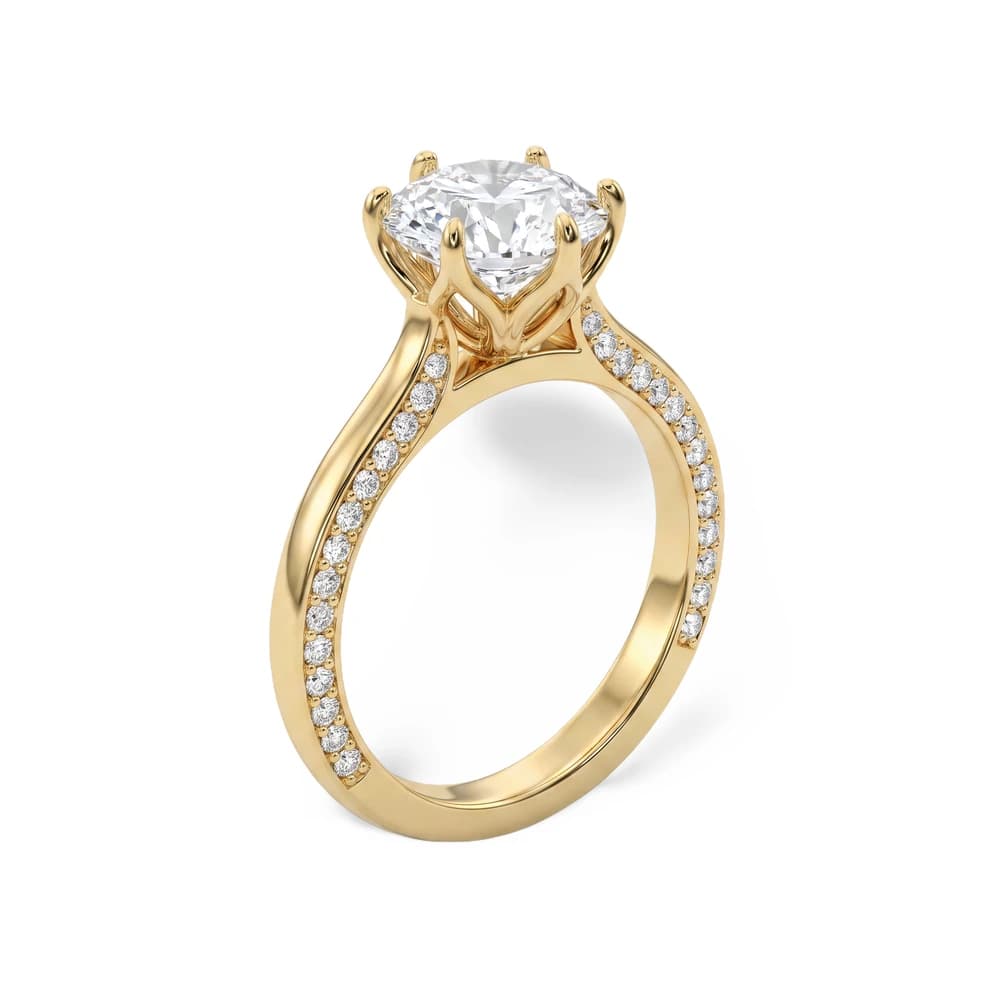 Minimalist Round Hidden Halo Lab Grown Diamond Ring - Image 2 Minimalist Round Hidden Halo Lab Grown Diamond Ring, view 2 of 3