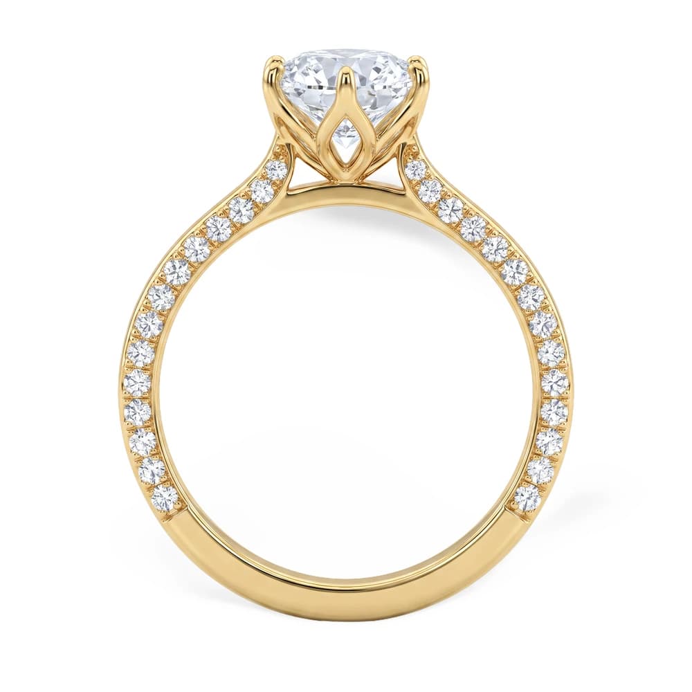 Minimalist Round Hidden Halo Lab Grown Diamond Ring - Image 3 Minimalist Round Hidden Halo Lab Grown Diamond Ring, view 3 of 3