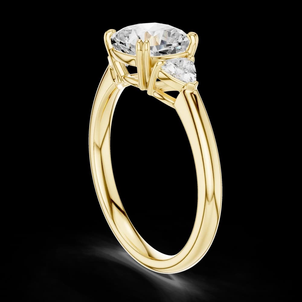 Cushion Trillion Three Stone Lab Grown Diamond Ring - Image 4 Cushion Trillion Three Stone Lab Grown Diamond Ring, view 4 of 6