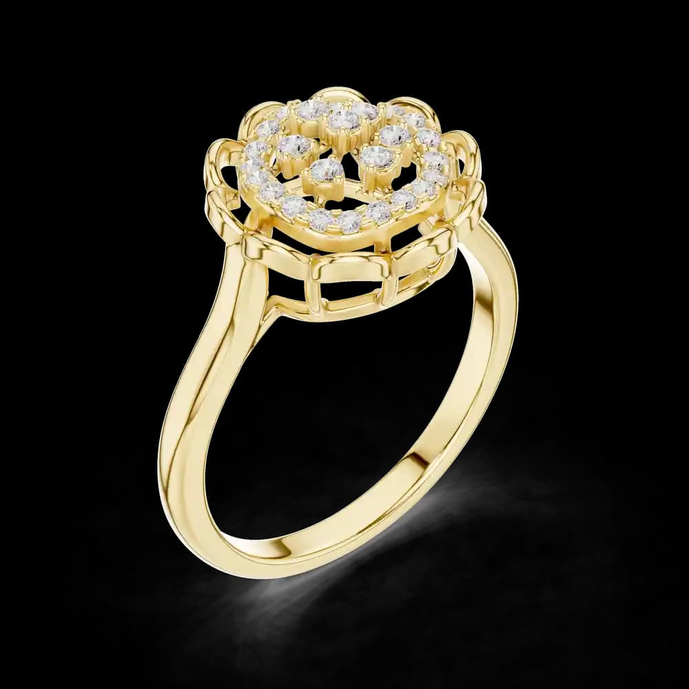 Vintage Flower Halo Lab Grown Diamond Ring - Image 5 Vintage Flower Halo Lab Grown Diamond Ring, view 5 of 6